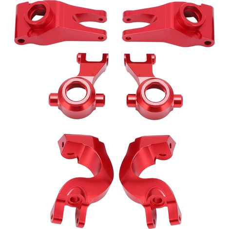 Fusée de direction en aluminium, moyeu durable, léger et facile à installer, coupelle d'essieu arrière en métal pour ARRMA Senton 1/10 rouge (1/5)