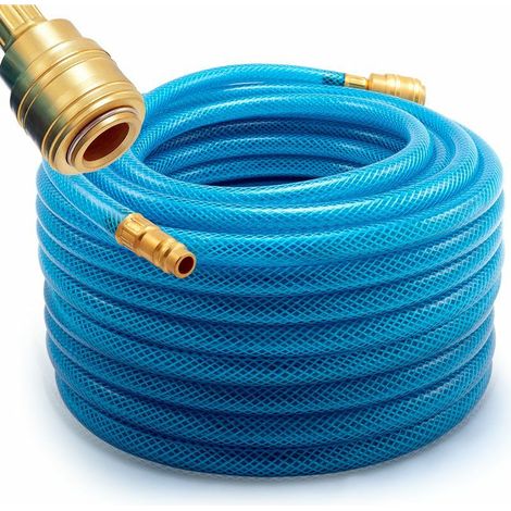Tuyau à air comprimé 20 m – Pression max 15 bar – Raccord rapide 1/4' – Caoutchouc renforcé pour compresseur (1/5)