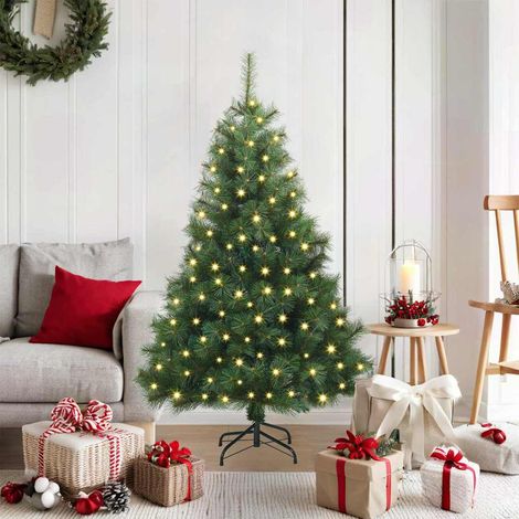 Künstlicher Weihnachtsbaum mit 150 LEDs Grün 120 cm PE und PVC
