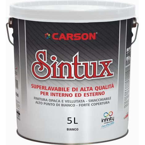 Sintux pittura acrilica bianco lt 5 – opaca, idrorepellente, interni ed esterni
