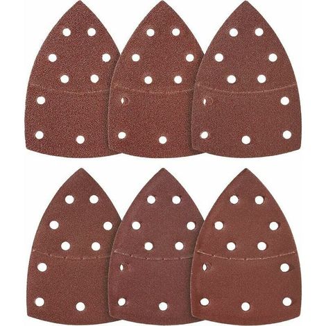 Lot de 50 Feuilles Abrasives Triangles Papier Ponçage de 105 x 152 mm, grain 80, adaptées pour différentes ponceuses (1/4)