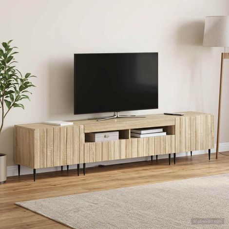vidaXL Conjunto de 3 Muebles para TV con LED ZWOLLE Roble Sonoma (1/5)