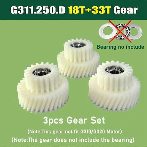 Kit de 3 engrenages en nylon pour moteurs moyeu Bafang G310 G311 G320 250W - Engrenages en nylon (18T+33T, sans roulement) G311 (1/5)
