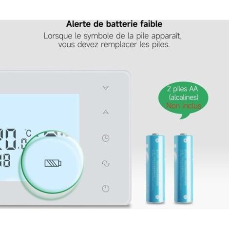 NALOOKAMIC Thermostat Chaudiere Gaz 2 Fils à Piles,Thermostat Mural, Thermostats Programmable Filaire,Thermostats d'ambiance,Alimentation par Piles 2 AA,Aucune Fonction WiFi,Pile Non Incluse