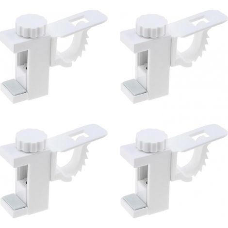 4 supports de pince porte-rideaux, barre transversale réglable (1/5)