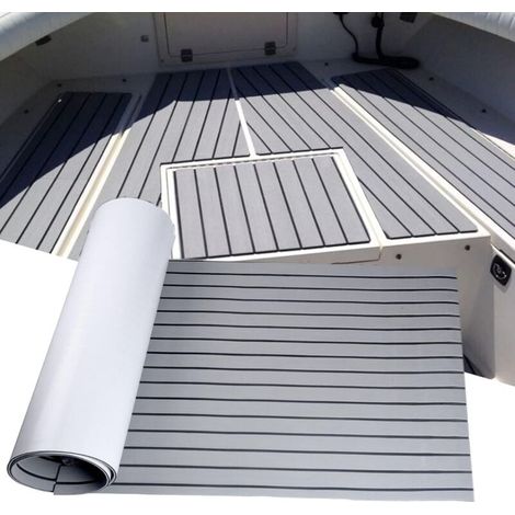 Teck Bateau Revêtement de Sol pour Bateau Mousse EVA, Antidérapant, Imperméable, Résistant aux Hautes Températures Marine Tapis de Sol Couvert pour Yacht,2400x450x6mm