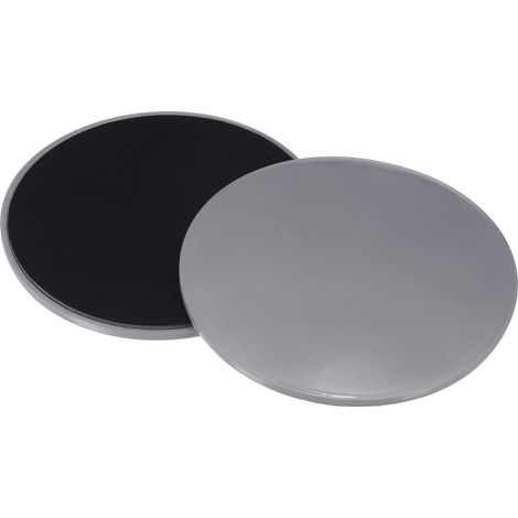 Disques de glisse - Lot de 2 - Matériau ABS et mousse - Double face - Convient pour le yoga et le fitness - 17,5 cm gris (une paire de disques gris) (1/5)