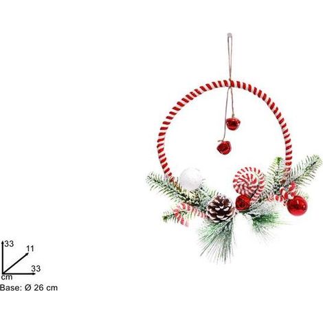 Decorazione Natale Dietroporta Canditi con Campanello 26 cm