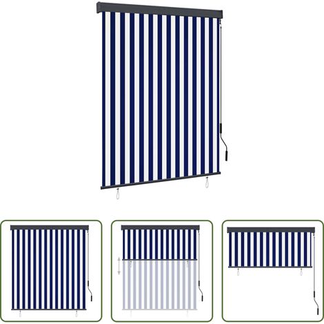 Volet vertical - Store roulant d'extérieur 140x250 cm Bleu et blanc (1/5)