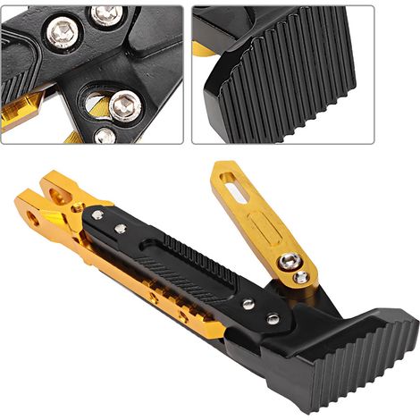 Verstellbarer Motorradständer aus Aluminiumlegierung, goldener Dreibein-Seitenständer, universeller Parkstabilisator, stabiler Stützfuß für Zweiräder (1/5)