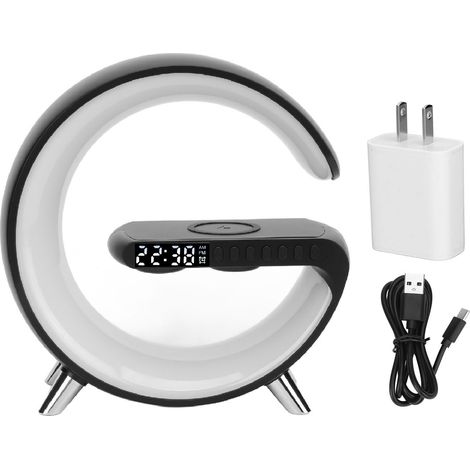 Chargeur sans fil Enceinte Bluetooth Lampe tactile à intensité variable Haut-parleur intelligent APP Contrôle Réveil Prise US 100-240V (1/5)
