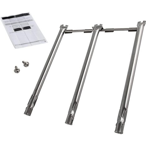 69787 Bruleur de Acier Inoxydable 45,3cm pour Weber Spirit I & II 300 Serie, Spirit E310 S310 E320 S320 E330 S330, Brûleur Barbecue Gaz pour Weber Spirit II//LX 310