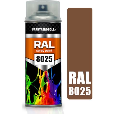 Barniz acrílico en aerosol RAL 8025 marrón claro brillante de 400 ml