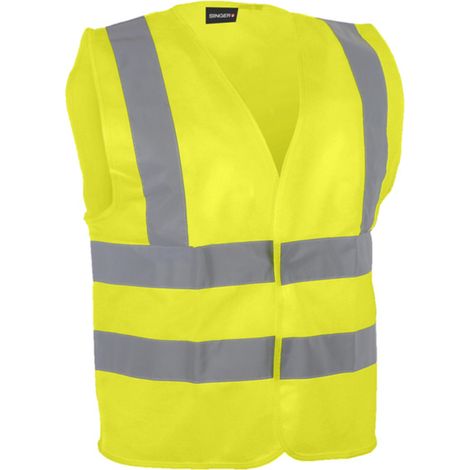 Gilet haute-visibilité jaune polyester Fermeture auto-agrippante 4 bandes SINGER - GIL4BJ L (1/3)