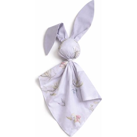 Couverture douce et moelleuse en coton, motif lapin et oies / gris (1/5)