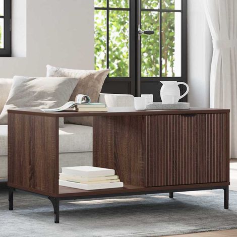 Table Basse-Table Salon Chêne marron 90 x 49 x 46 cm Bois d'ingénierie 196586 (1/5)