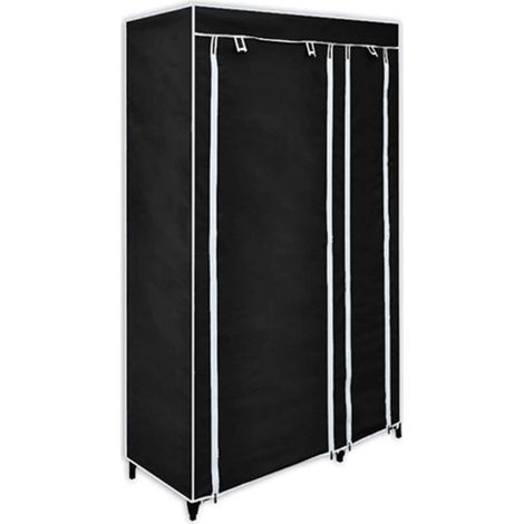 vidaXL Garde-robe pliable Noir 110 x 45 x 175 cm (1/5)