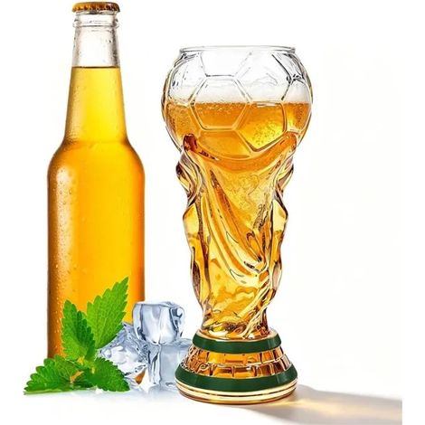 Chope à Bière Coupe du Monde 2026,Verre Football 480ML,Résistant au Froid et à la Chaleur,Homme Fête Football Boissons(Transparent) (1/5)