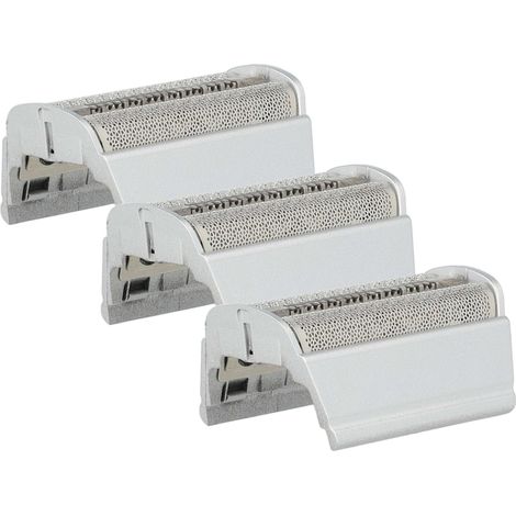 vhbw 3x Doppelscherfolie kompatibel mit Braun Flex XP/XP II 5774, 5775, 5772, 5773, 5791, 5776, 5790 Elektrorasierer + Rahmen, silber