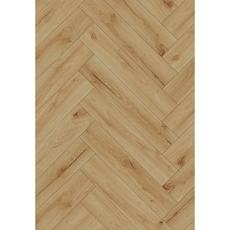 Mexen Beaver Creek panneaux vinyles chevron 635 x 127 mm SPC 6,5 mm sous-couche 1,5 mm, 4 V-chanfrein, Chêne (1/2)
