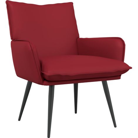 Armchair Wine Red Faux Leather vidaXL (1/5)