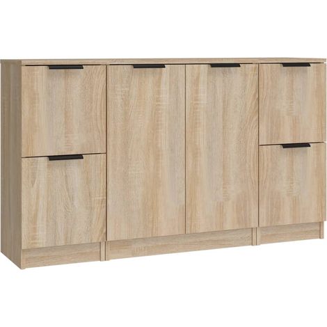 Maison Exclusive - Credenze 3 pz Rovere Sonoma in Legno Multistrato