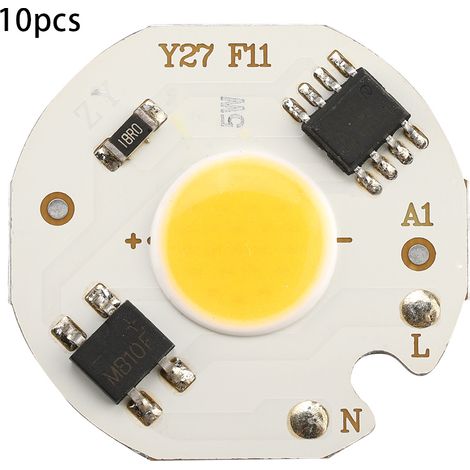 10 pièces AC220V 5W haute luminosité puce intégrée COB spot LED lumière chaude (1/5)