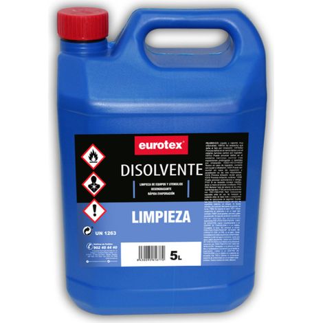 Disolvente limpiador universal, usado para lacas, imprimaciones, aparejos y masillas, 5 litro