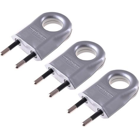 3-Piece Flat Plug, 2-Pin, Copper, ABS, 230V, 6A, For Household Appliances (1/5)