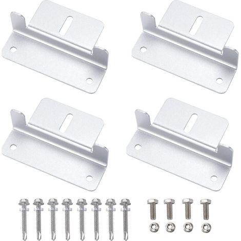 4pcs Aluminum Alloy Solar Panel Mounting Bracket with Screws and Nuts for RV Boat Roof (1/5)