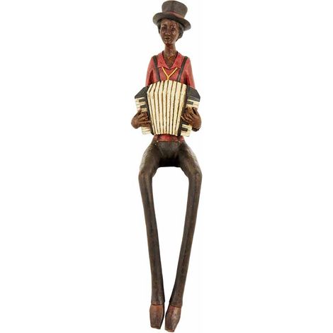 Sitting Jazz Band Squeeze Box - - Ornament - L10 x W12 x H40 cm