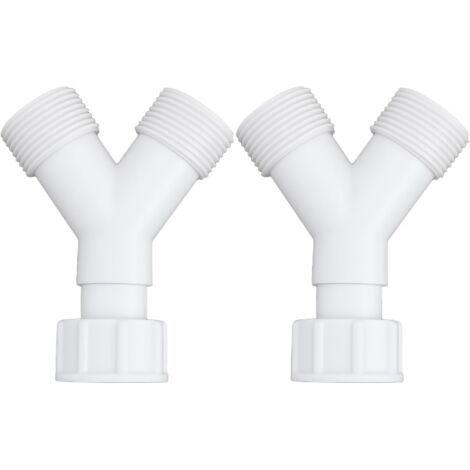 BUNTHAUS Lot de 2 connecteurs répartiteurs en Y 3/4 pour tuyau d'eau pour machine à laver, sèche linge, lave vaisselle (1/5)