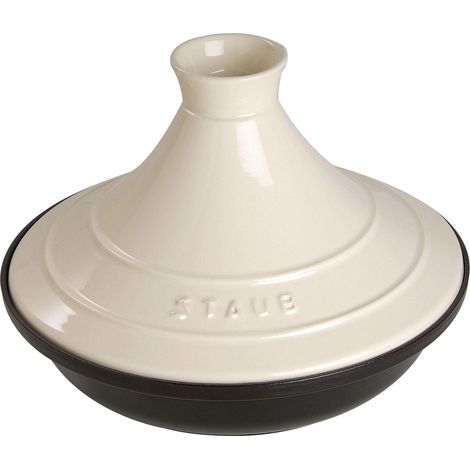 STAUB 1004018 Tajine in Ghisa con Coperchio in Ceramica Diametro 20 cm colore Crema (1/5)