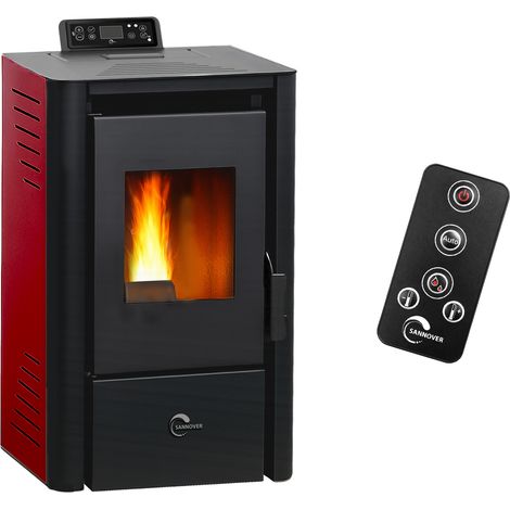 Stufa a pellet ad aria Anita da 8,2 kW Sannover bordeaux