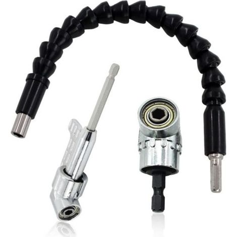 Right Angle Drill Bit and Flexible Angle Extension Kit, Angle Drive, Offset Screwdriver 105 Degree Hexagonal 1/4" Drill Bit (1/5)