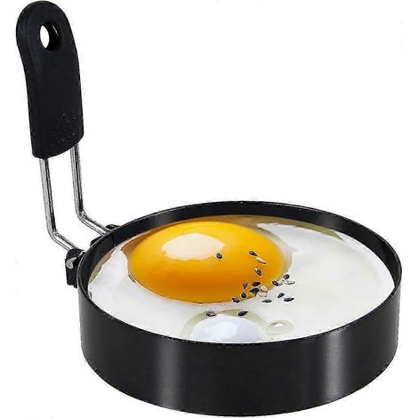 Cercle à œufs en acier inoxydable, cercle à œufs antiadhésif, adapté pour faire frire des œufs et préparer des crêpes aux œufs, moule à œufs pour le petit-déjeuner. (1/5)