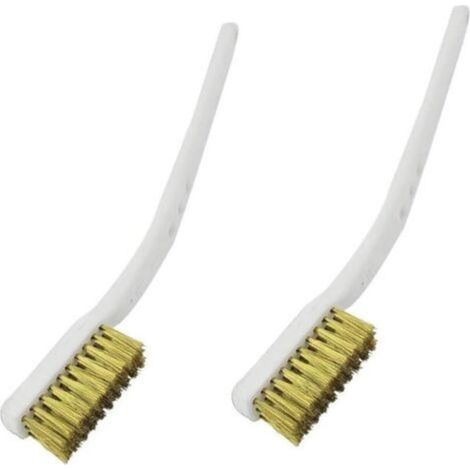 Cepillos de dientes industriales de alambre de cobre duraderos con cerdas de latón, de metal, a pilas, con mango de plástico -Crezuo