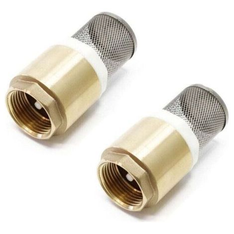 Rwoythk – Clapet anti-retour 2 pièces en laiton avec filtre acier inoxydable – Filetage 34 mm pour raccordement pompe – Installation horizontale/verticale (1/5)
