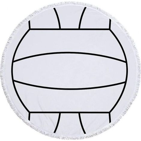 Serviette de Plage 150 X 150 cm d'épaisseur Serviette de Plage Ronde Couverture surdimensionnée, Tissu en Microfibre avec Franges en Coton Balle Blanche Sport Nouveauté Impression épaisse (1/4)