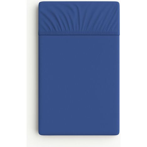 Sábana bajera ajustable de algodón jersey para cuna de 120x60 cm - azul oscuro (1/2)