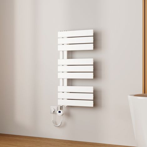 EMKE Sèche-Serviettes Électrique à Thermostat, Minuterie et Puissance Réglable, Blanc 400W 762x400 mm (1/5)