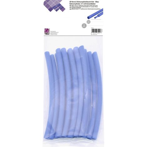 TRU COMPONENTS T1902CA033 Assortiment de gaines thermorétractables bleu 6 mm 2 mm Taux de retreint:3 (1/2)