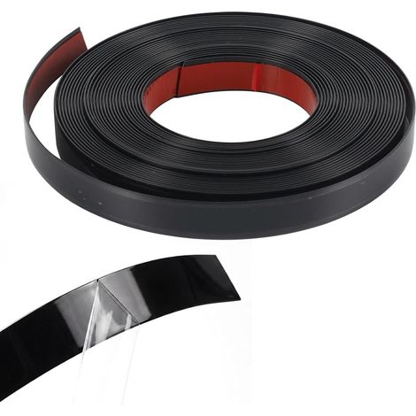 12M x 20mm Moulure Adhesive Baguette de Finition PVC Flexible Autocollante pour Cadres Miroirs Fenetres Murs Plafonds et Carreaux (Noir) (1/5)
