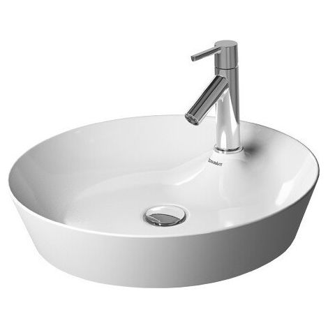 Vasque à poser Duravit CAPE COD sans trop-plein avec MitIgeur d- 480mm 1 trou robinetterie we