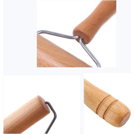 Mattarello con manico in legno, 19 x 9,5 cm, accessorio da cucina, 1 pezzo.