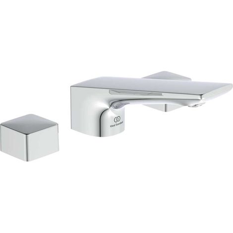 CONCA Batteria lavabo 3 fori con piletta in metallo, cromo (1/4)