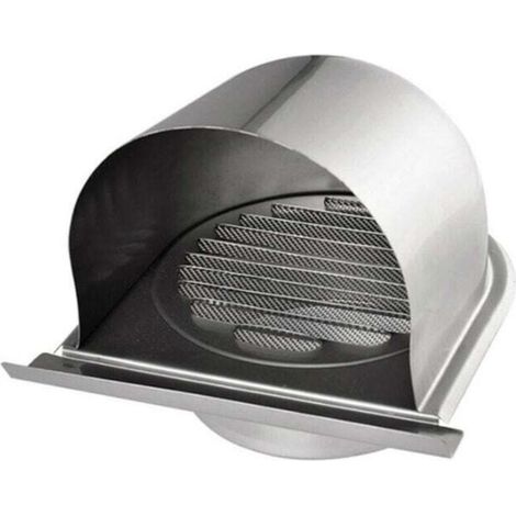 150mm Stainless Steel Ventilation Grille, Round Outdoor Chimney Hood Grille, U-Shaped Ventilation Grille with Insect Screen, Ventilation Grille with 45° Angle Blades, for Kitchen (1/5)