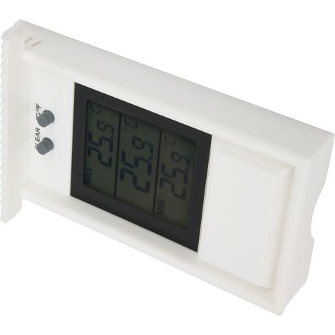 Thermomètre numérique d'extérieur étanche pour jardin, blanc, avec crochet (1/5)