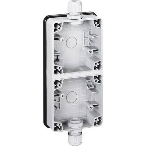 Legrand 090492 Boîtier Plexo 66 composable gris - IP66/IK08 - 2 postes verticaux (1/3)