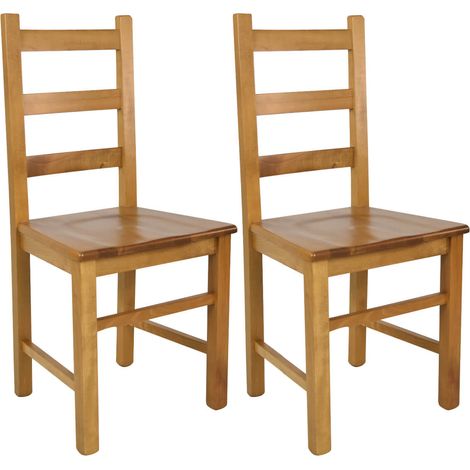 ORTA - Lot de 2 Chaises Teinté Chêne et Assises en Bois (1/3)